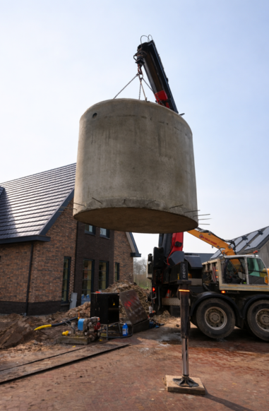 Betonnen regenwateropslagsysteem 1.